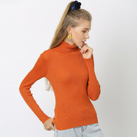 Oversized turtleneck sweater front view