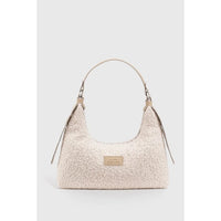 Woven faux fur texture detail on baguette bag