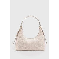 Faux fur baguette bag side view
