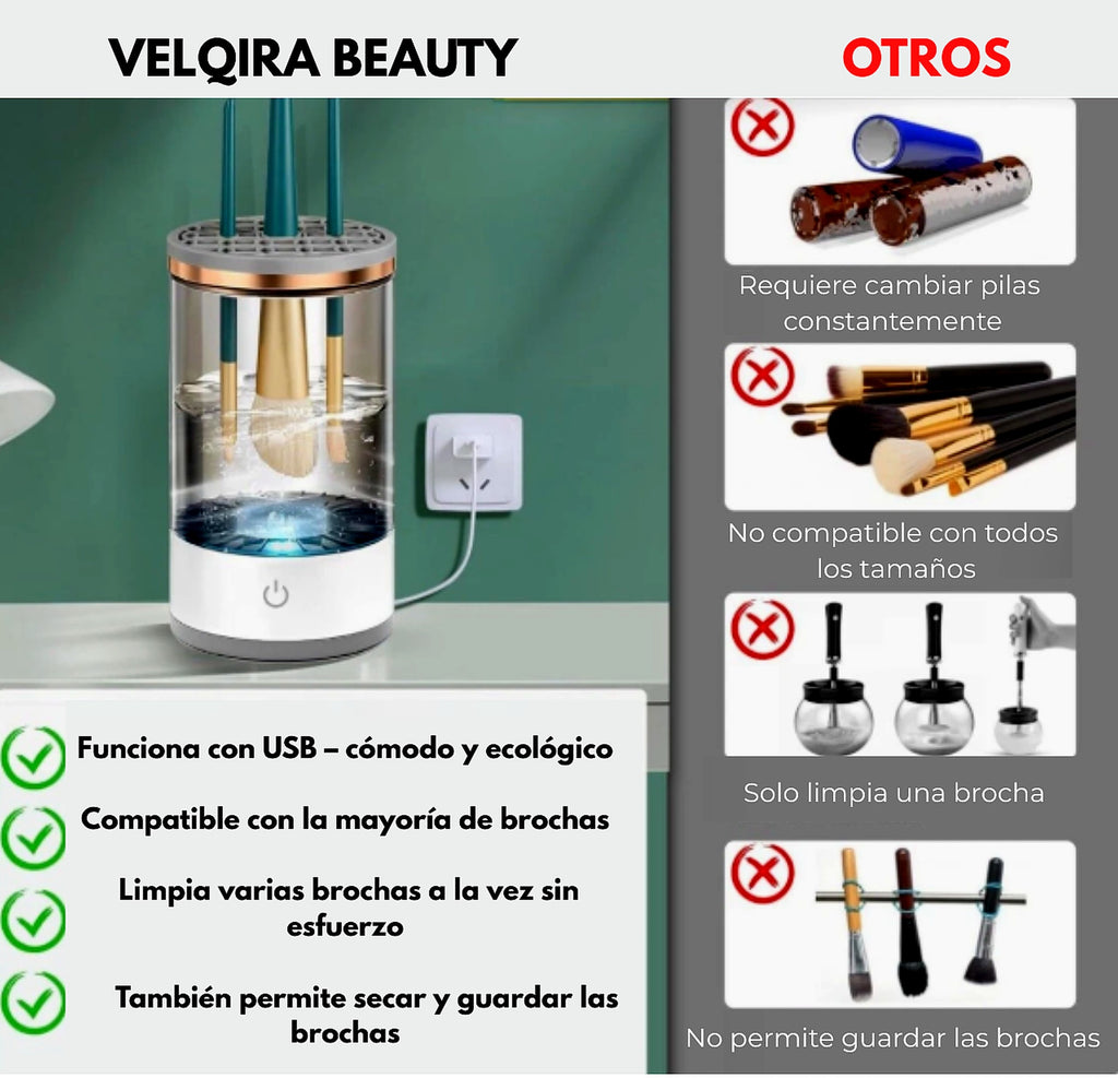 Velqira™ Clean Pro – Limpiador Automático de Brochas